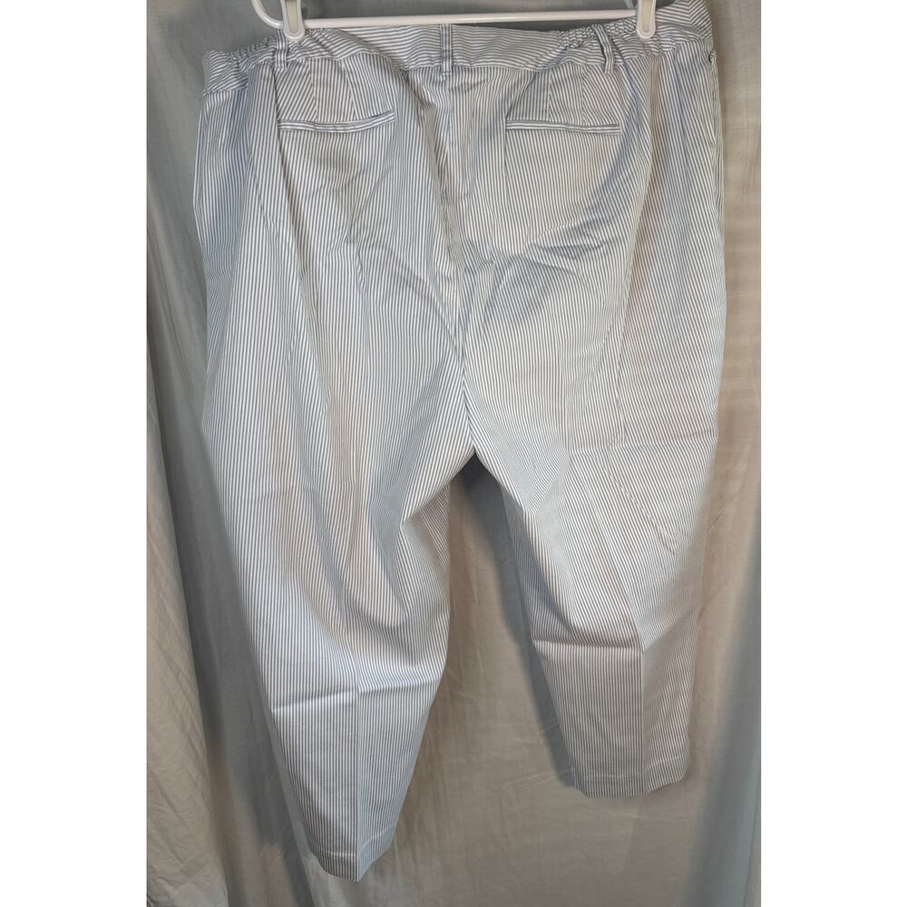Talbots Perfect Crop Blue and White Striped Capri Pants size 22WP - Picture 2 of 7